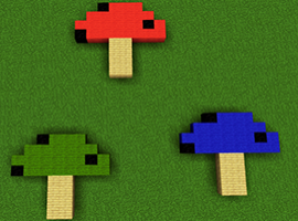マイクラプログラミングで作成したカラフルお絵かきの作品例