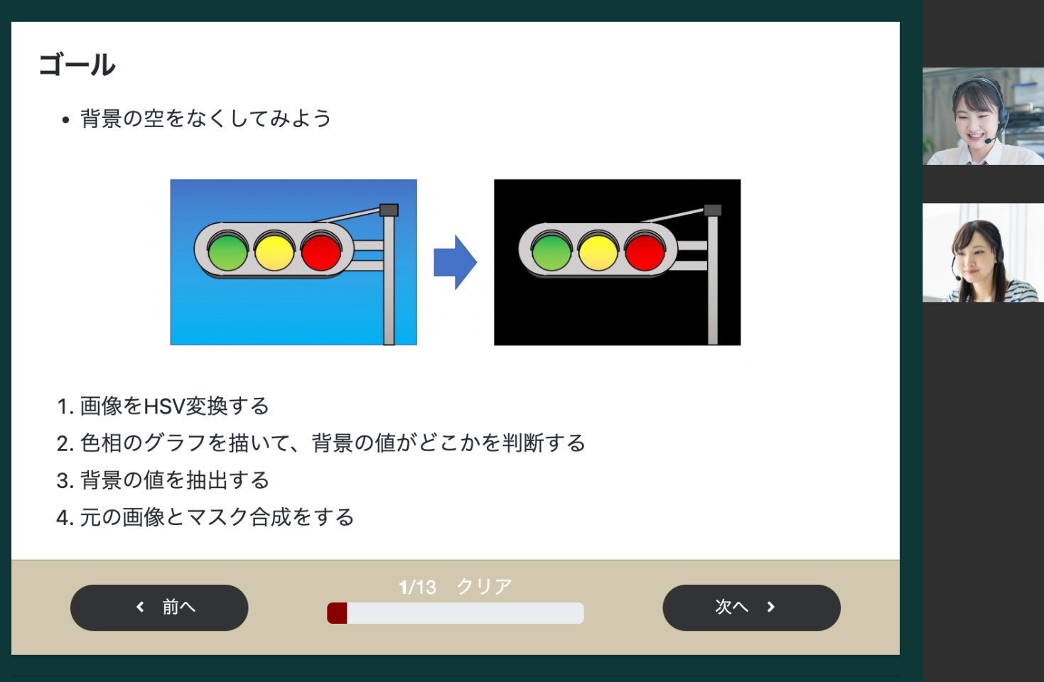 マンツーマンレッスンの様子