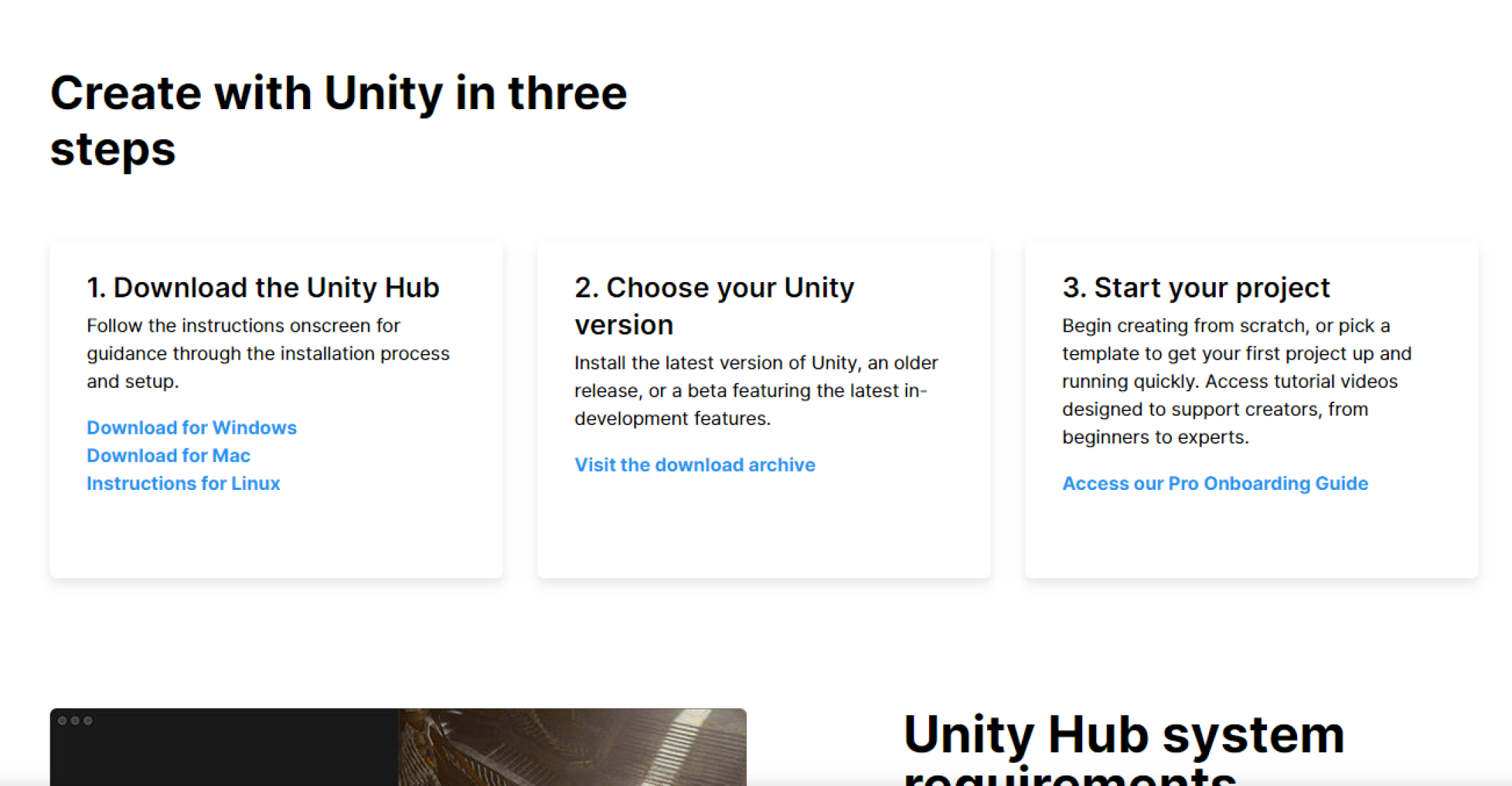 Unity Hubのダウンロード