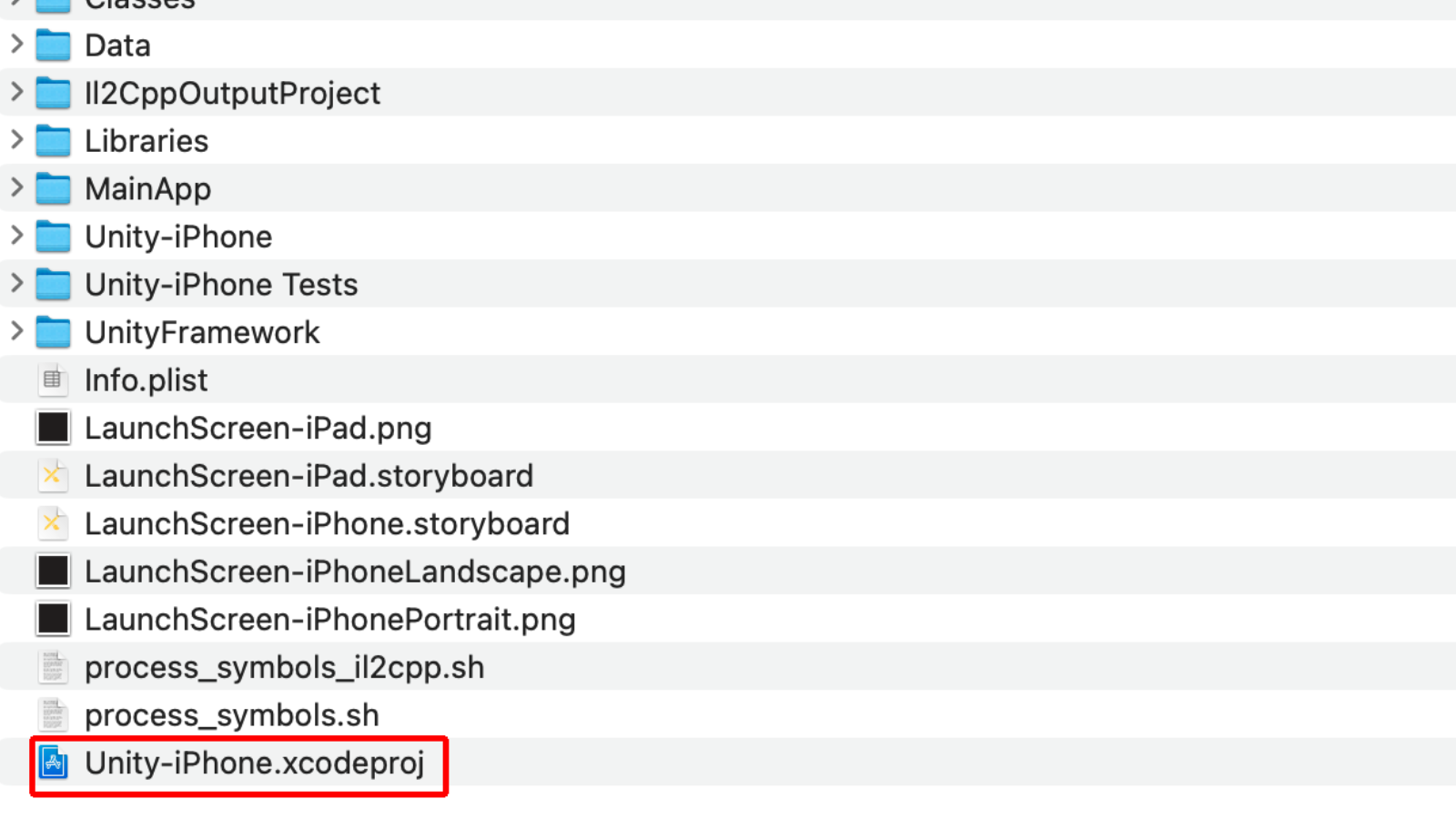 .xcodeprojファイルの確認